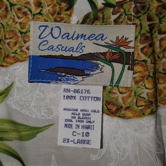 Authentic Hawaiian Shirt Paradise Found  "Maui Pineapple"   NWOT  - Size 2X - Picture 9 of 15